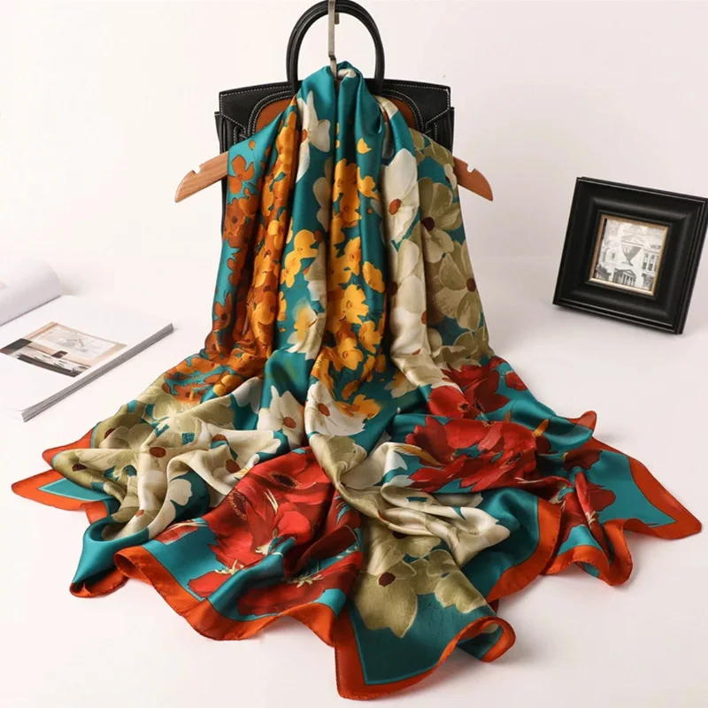 

New Western Style Fashion Mom Gift Large Scarf Artificial Travel All-Match Shawl Sunscreen