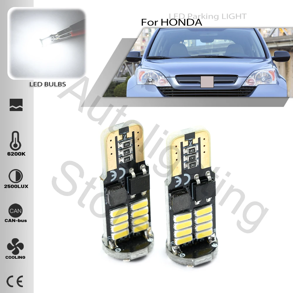 2pcs W5W T10 For Honda CR-V CRV 1 2 3  Accessories 1999-2012 LED Bulb Parking Light Clearance Lamp Canbus no error Car Bulb 12V