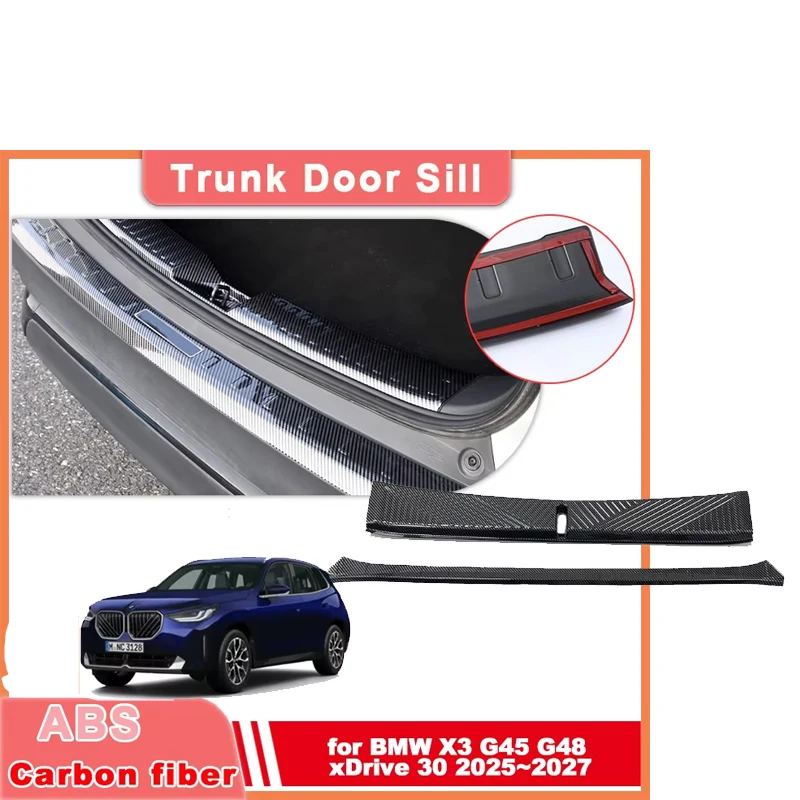 

Car Trunk Door Sill for BMW X3 G45 G48 xDrive 30 2025~2027 2026 ABS Threshold Guard Plate Trim Strips Sticker Part Accessories