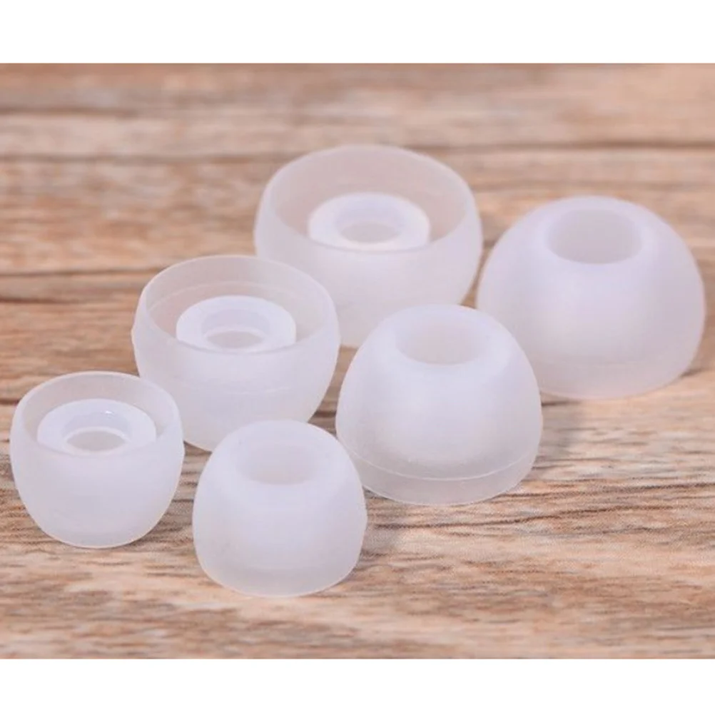 

5Pairs Silicone Earbud Tips Elastic Soft Noise Isolation Earphone Replacement Earpads Transparent Size L 3.8mm