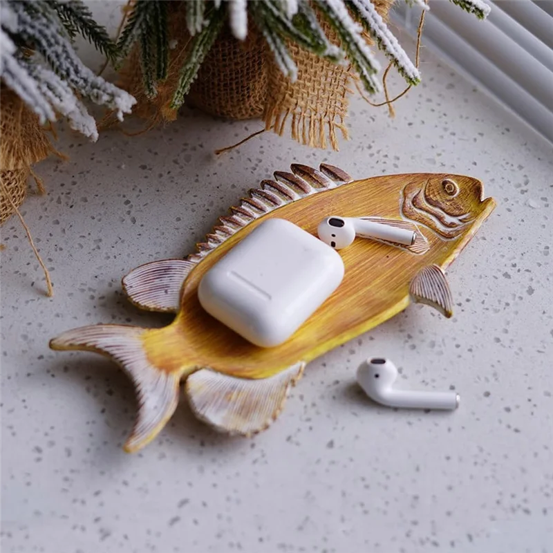 

Practical-Vintage Style Resin Fish Shaped Jewelry Tray,Ring Dish, Antique Trinket Key Holder Decorative Tray For Display Organiz