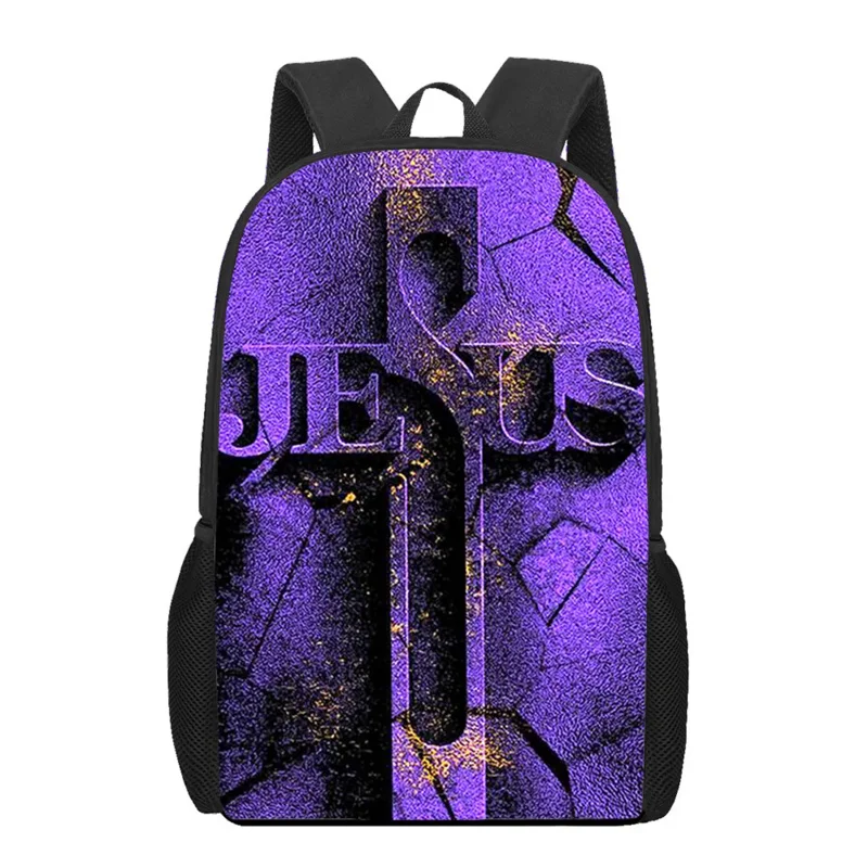 

Jesus Christ Cross Print School Bag for Teenager Girls Boys Backpack Children Bookbag Woman Men Casual Shoulder Travel Rucksack