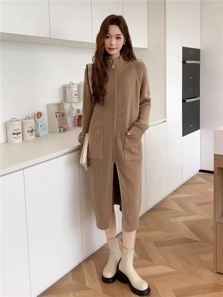 Colorfaith SWC6612JX New 2024 Vintage Elegant Korean Fashion Oversized Knitting Cardigans Women Spring Summer Sweaters Long Tops