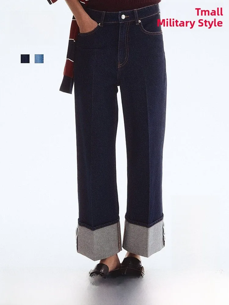 

Облегающие джинсы до щиколотки с высокой талией, женские джинсы средней длины H&M, хлопок, 00% осень 2021, коллекция Faion Ladies