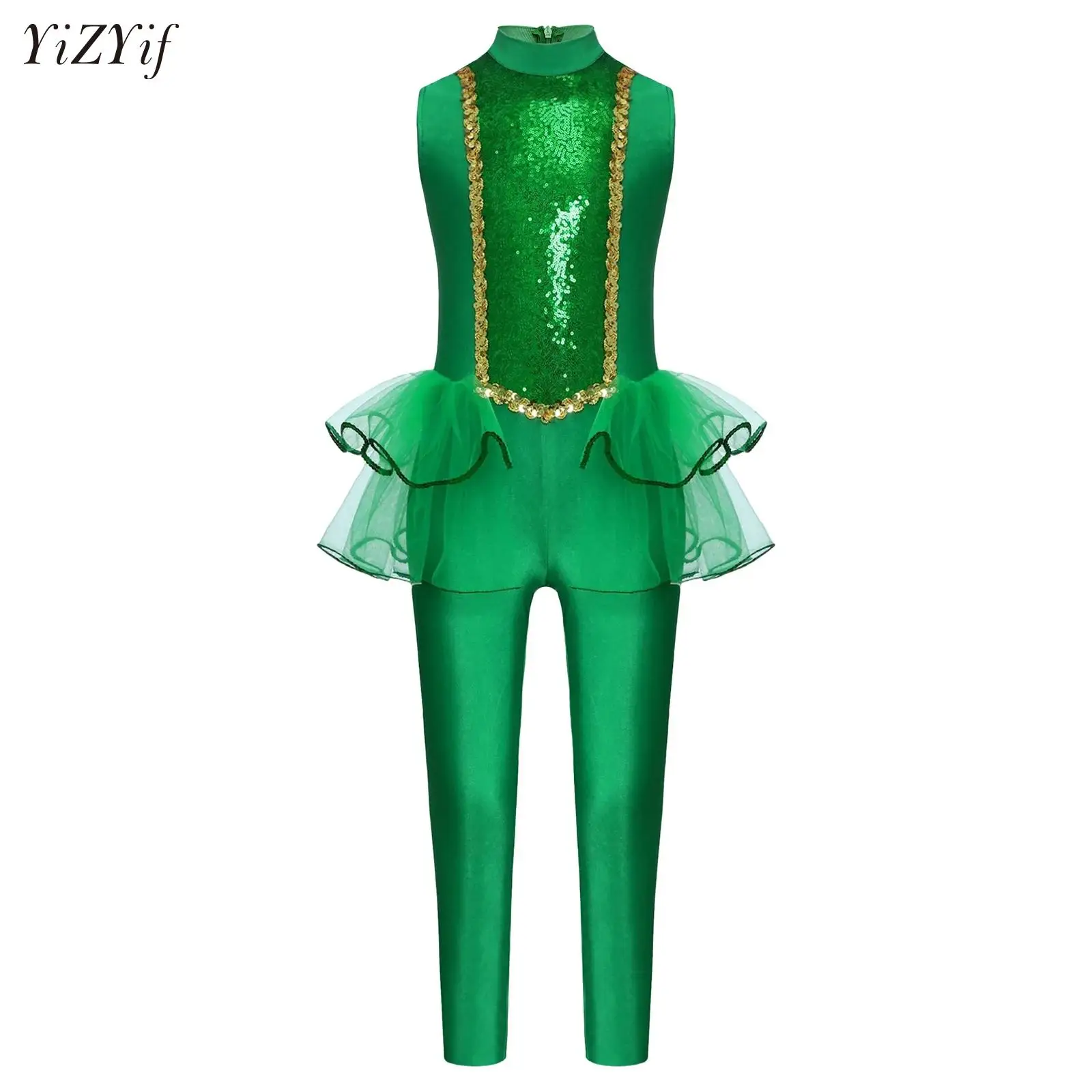 

Fairy Elf Jumpsuit Dress Girls Halloween Stage Performance Costumes Kids Girl Green Fairy Princess Fancy Dress Up Birthday Party