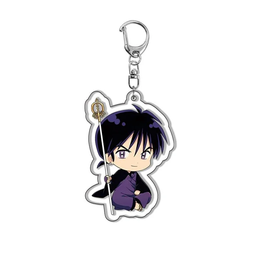 Anime acrylic keychain Inuyasha Miroku Cute Y2K Cartoon Pendant suitable for bags and keys, perfect gift for fans car key bag view 6