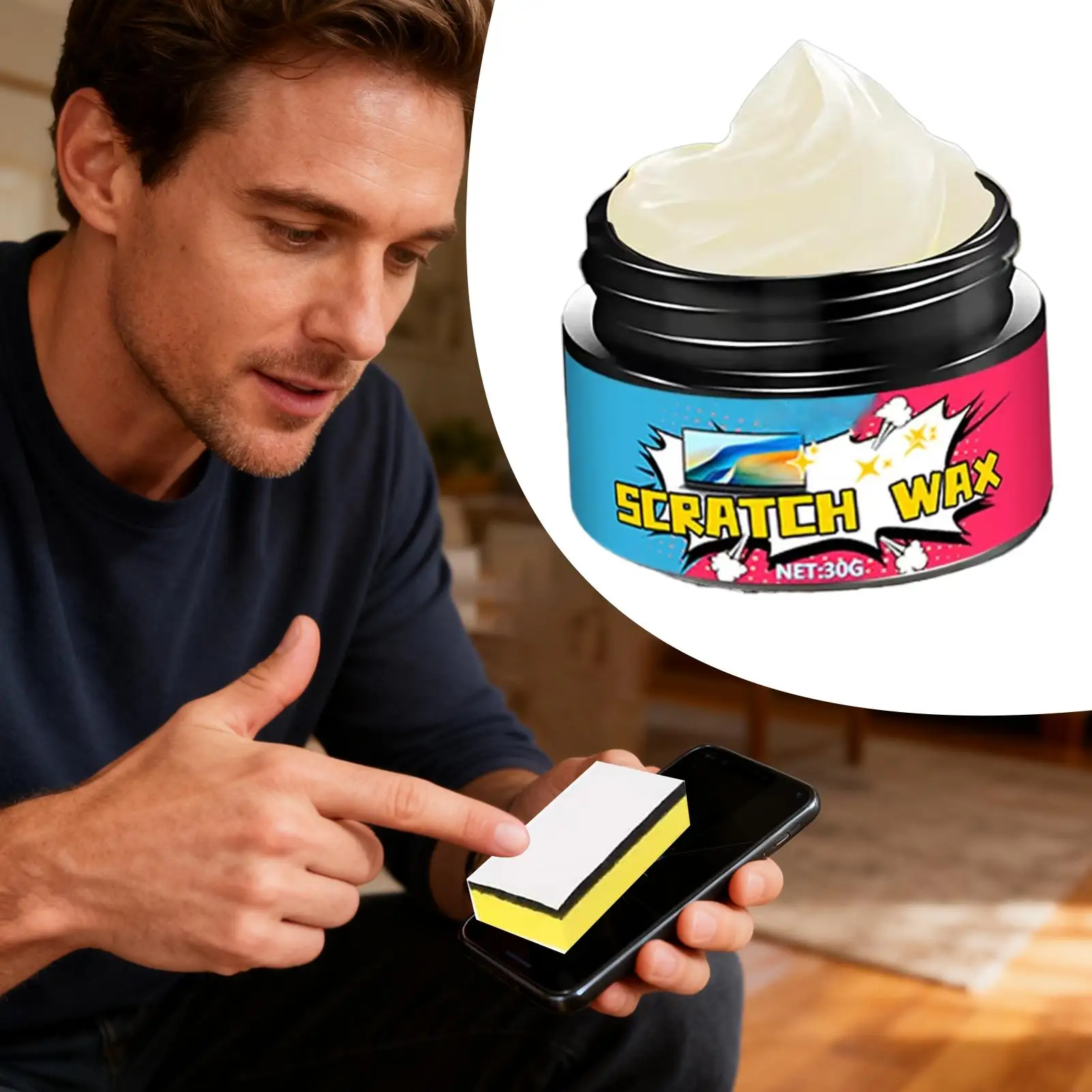 30g Professional Laptop Scratch Remover Paste, Metal Frame Polishing& Restore Cream, Electronics Restoration Kit For Home Office