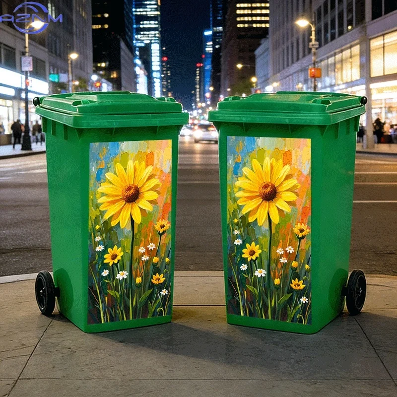 2D Flat Printing 1pc Trash Can Sticker 