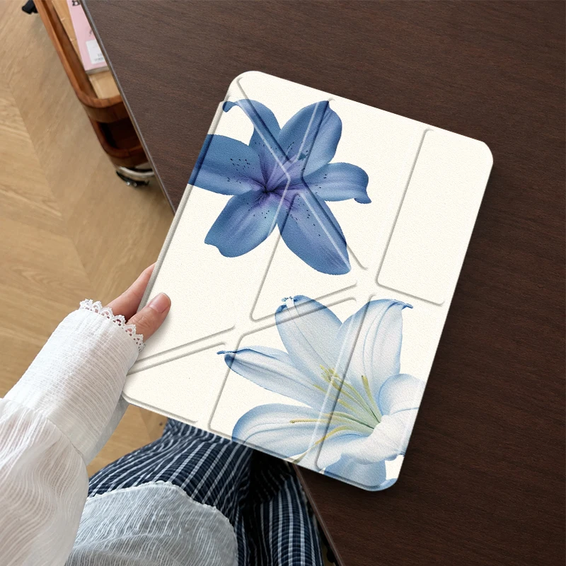 Y‑fold Flip Shell for iPad11,7/8/9 10.2,Pro9.7,Air1/2,Pro10.5,Air4/5,Air8/11(M2/M3/M4),Pro11,Mini6/7,Reinforced Corners