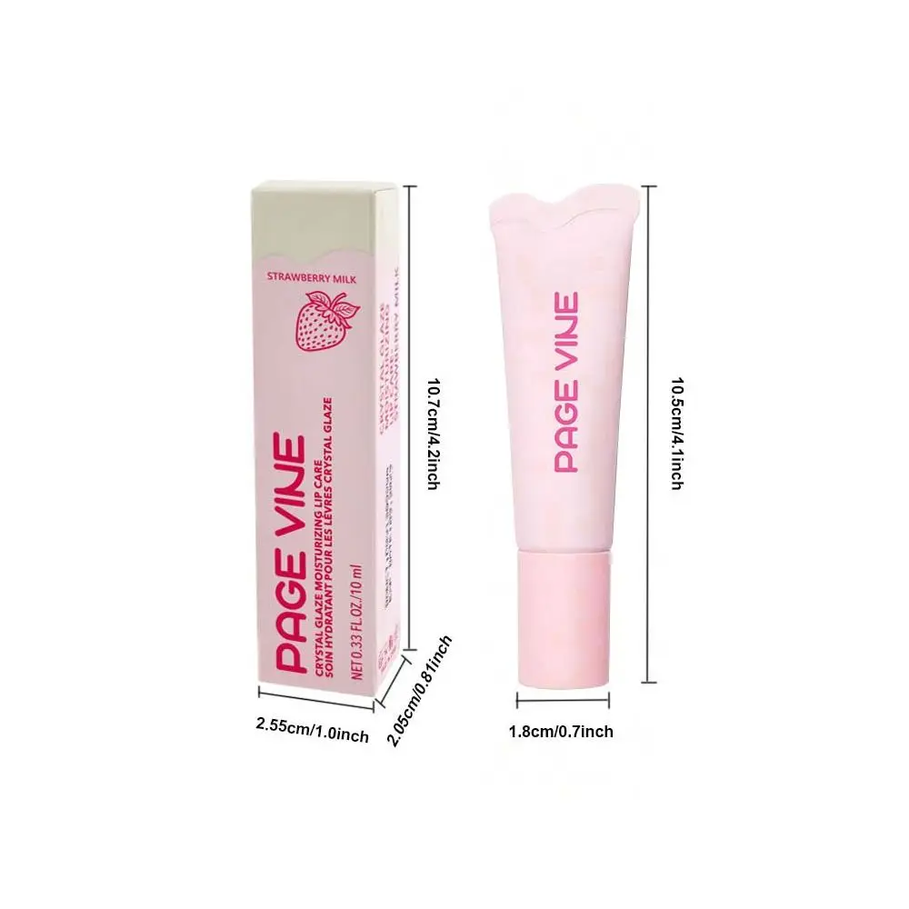 Brillo de labios hidratante de alta calidad, lápiz labial hidratante brillante, maquillaje de labios de leche de fresa líquida para mujeres y niñas