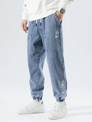 Spring Autumn Plus Size Baggy Jeans Men Hip Hop Streetwear Harem Pants Fashion Embroidery Stretch Cotton Casual Jogger Jeans 8XL