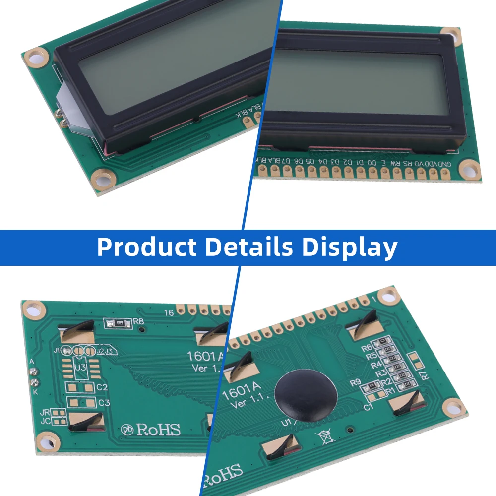 European Orange Light Black Letters 1601A LCD Module 1*16 LCD Controller ST7066 80*36*11Mm Support Scheme Development