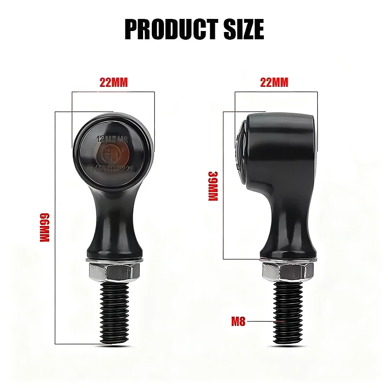 E24 Mark Motorcycle Turn Signal Lights 3 in 1LED Indicator Taillight Lamp Rear Blinker Driving Brake Stop Light 12V M8 Universal