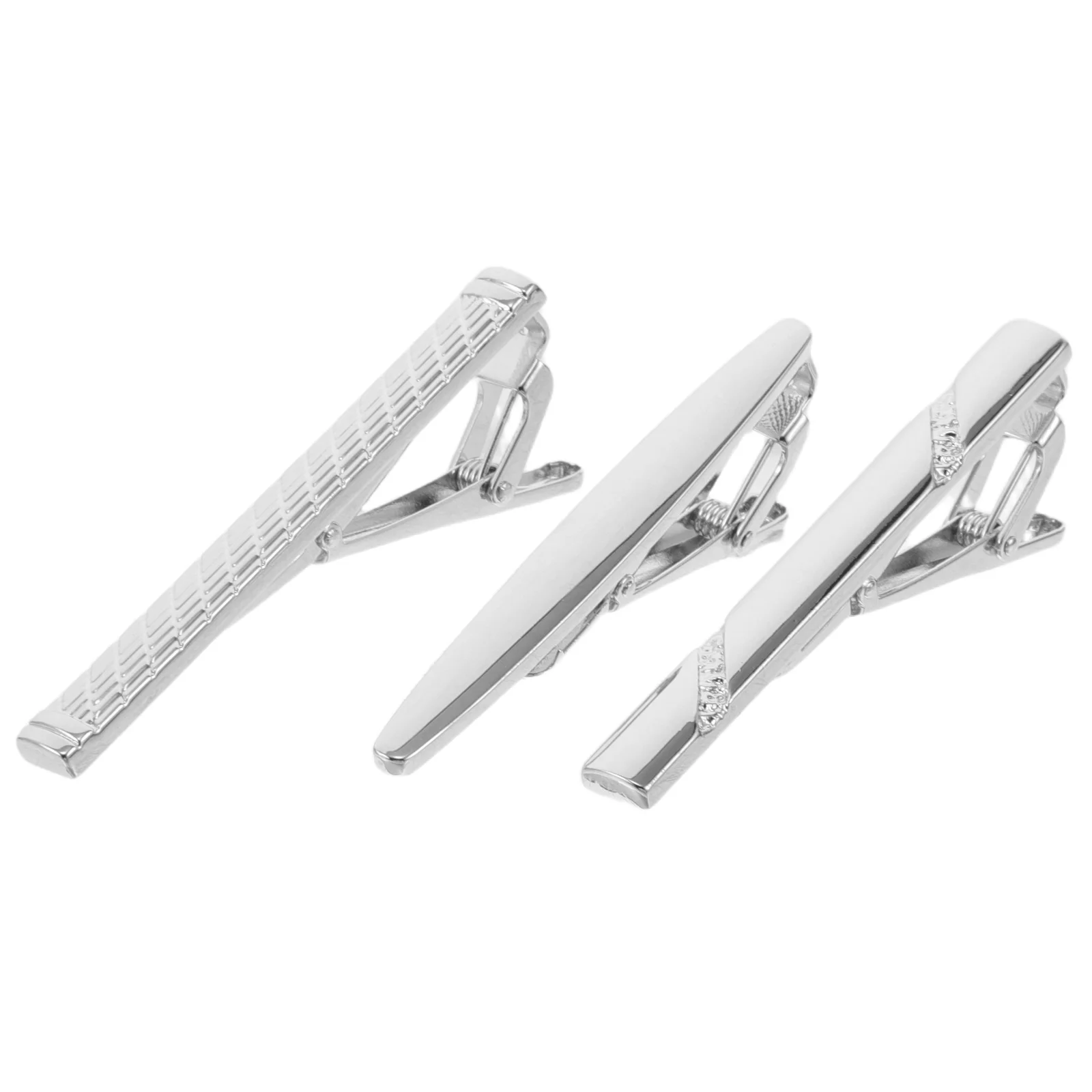 

3 PCS Glossy Tie Clip Engraved Bars Carved Fancy Pin Bright Finish Elegant Clasp Metal Pin Bright Finish Decorative New 2025
