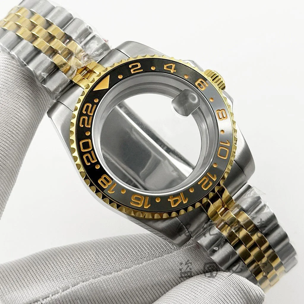 40MM Diver Waterproof Sapphire Crystal Black Grey GMT Bezel Watch Case For ​NH34 NH35 NH36 NH38 NH39 NH70 NH72 ETA 2824 Movement