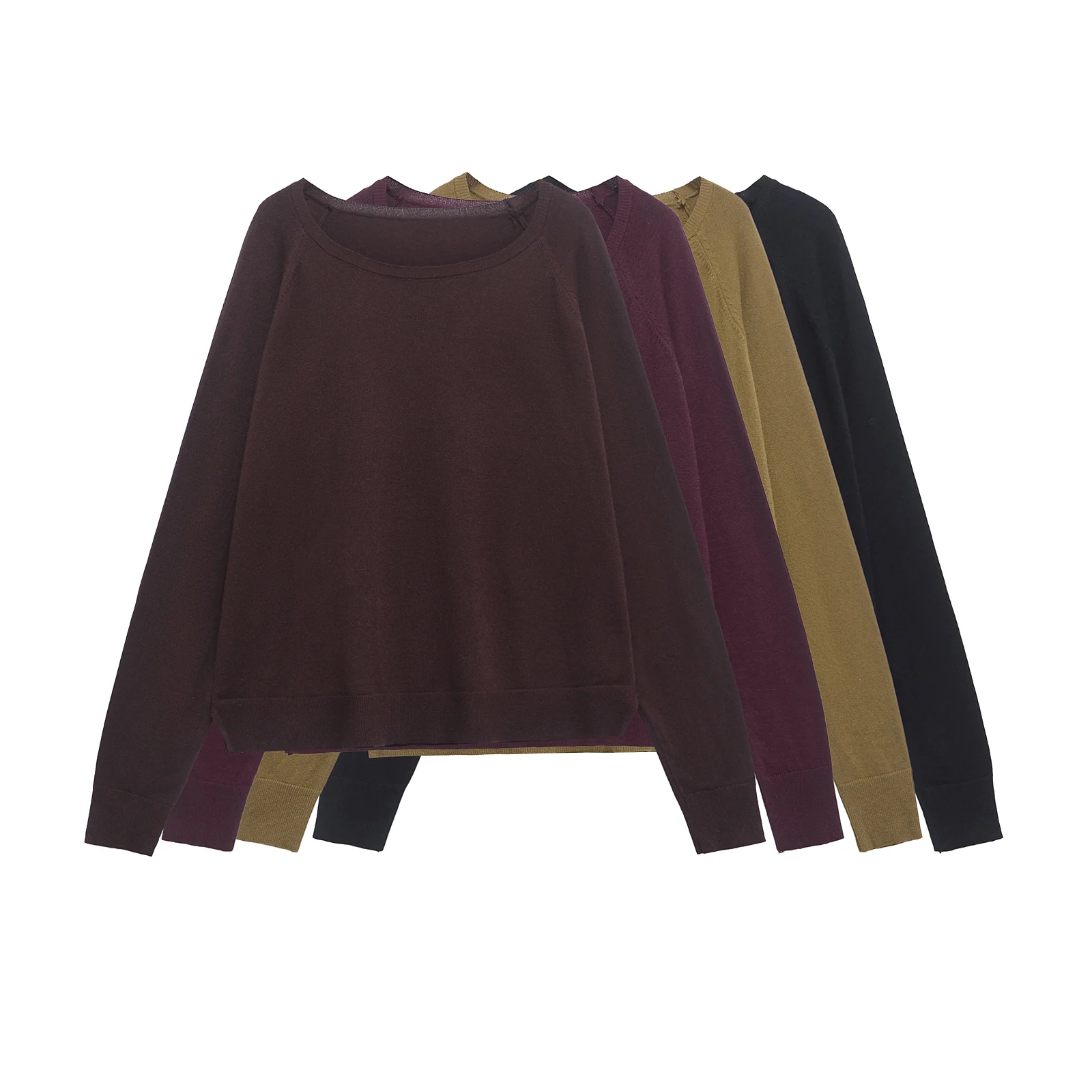 Frauen Elegante Dünne Gestrickte Frauen Lose Pullover Frühling Langarm Pullover Weibliche Y2K Oversize Crop Top Basis Jumper