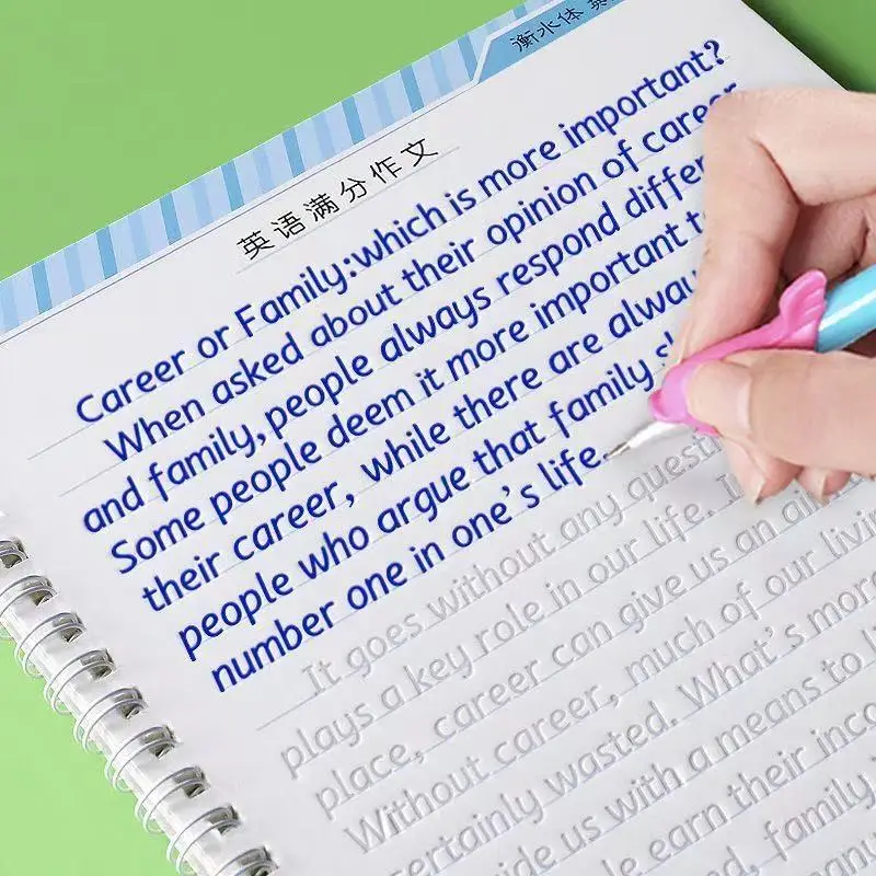 

1 шт. многоразовая книга для обучения каллиграфии с английским рифленым шрифтом, книга для практики рукописного ввода с буквами и словами для взрослых