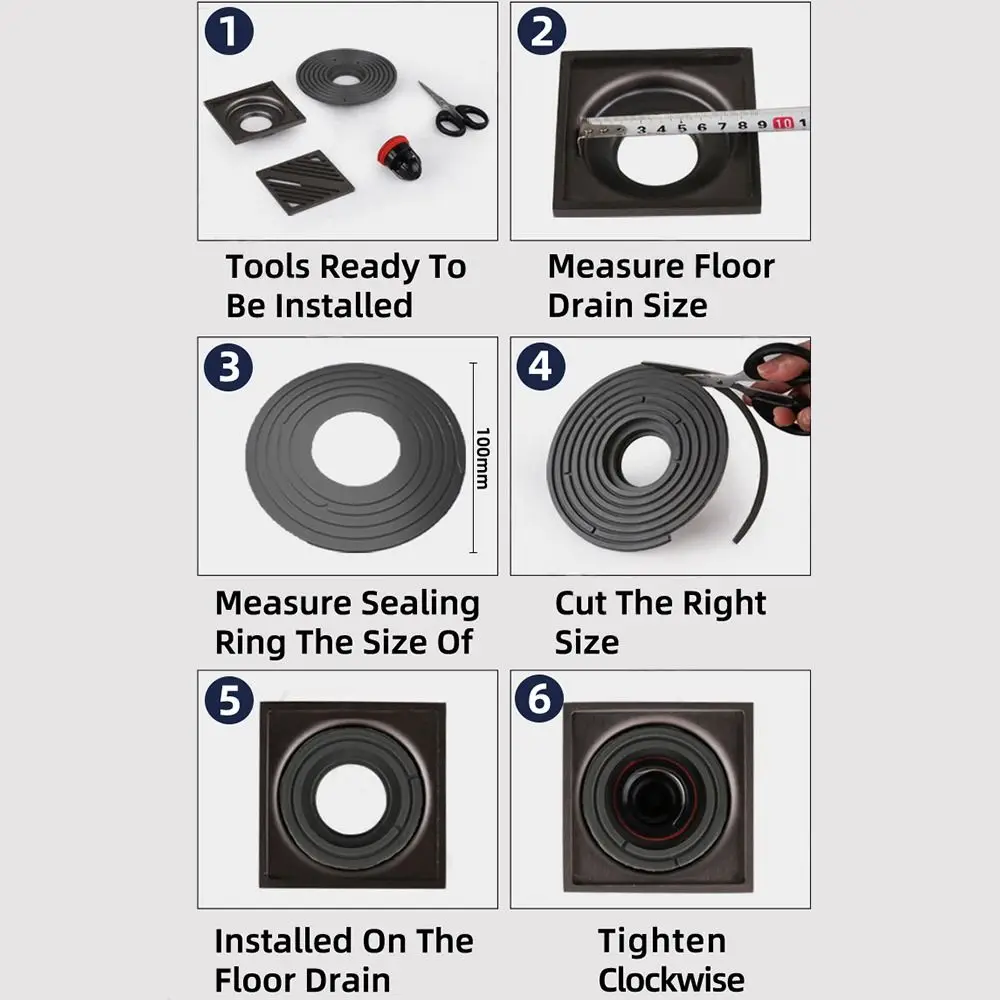 1Pcs Durable Bathroom Floor Floor Drain Core Can Be Cut Large Size Sewer Cover Odor And Insect Proof 138mm Sewer Rapid Drainage