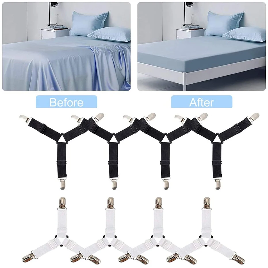 Home Adjustable Elastic Bed Sheet Fixing Clip Sofa Mattress Cover Corner Holder Clip Fastener Mattress Feets Organize Gadgets