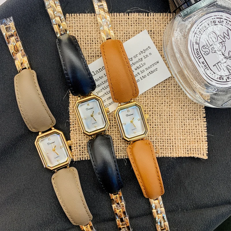 Commuter belt retro design watch women's square bracelet Xiaoxiangfeng niche quartz watch