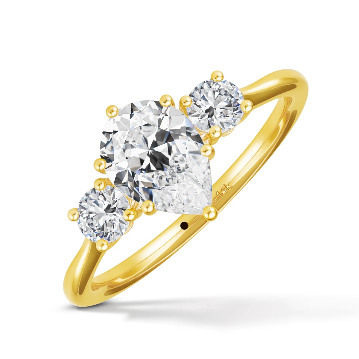 Pear Cut D Color VVS1 Full Moissanite Ring GRA Certified Pass Diamond Tester 14K Gold Plated S925 Sterling Silver Luxury Fine Jewelry Women Engagement Wedding Party Anniversary Daily Gift For Her