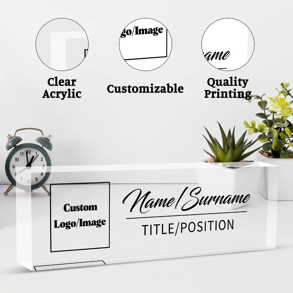 Custom Text/Logo Office Desk Decor, Ideal Gift for Coworkers, Nurses & Teachers, Employee Appreciation & Office Accessories image 4