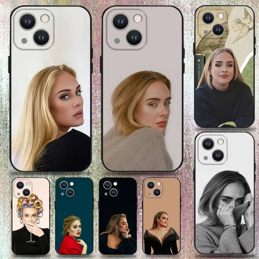 

Singer A-Adele Adkins Phone Case For iPhone 16,15,14,13,12,11 Plus,Pro Max,XS,X,XR,SE,Mini,8,7,Soft Silicone Black Cover