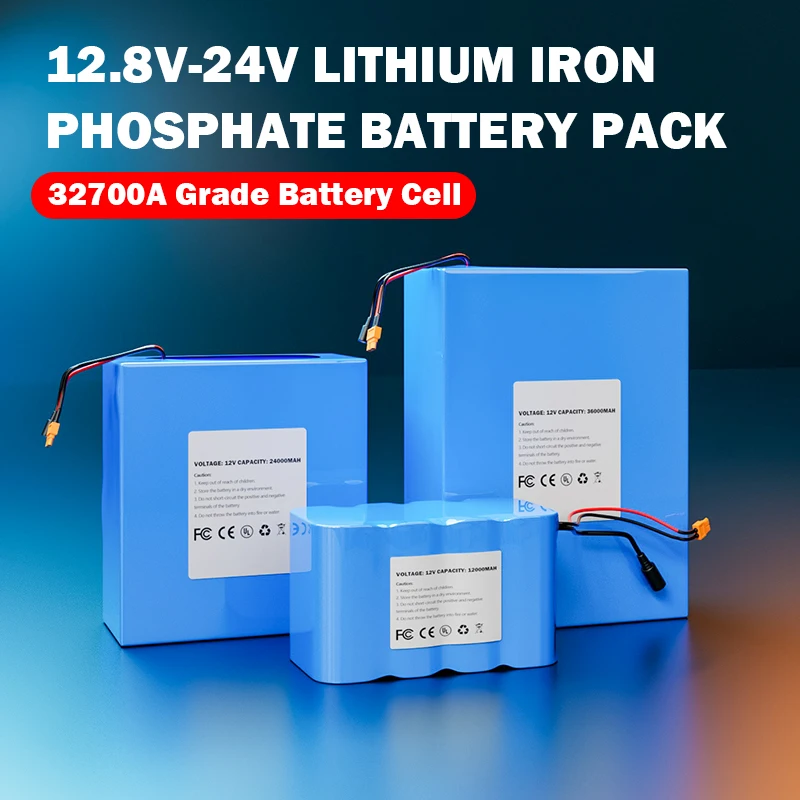 

12Ah 24Ah 36Ah LiFePO4 Cells,12V 32700 Battery Pack With Wires Lithium ion Rechargeable Battery ,For Outdoor Lighting