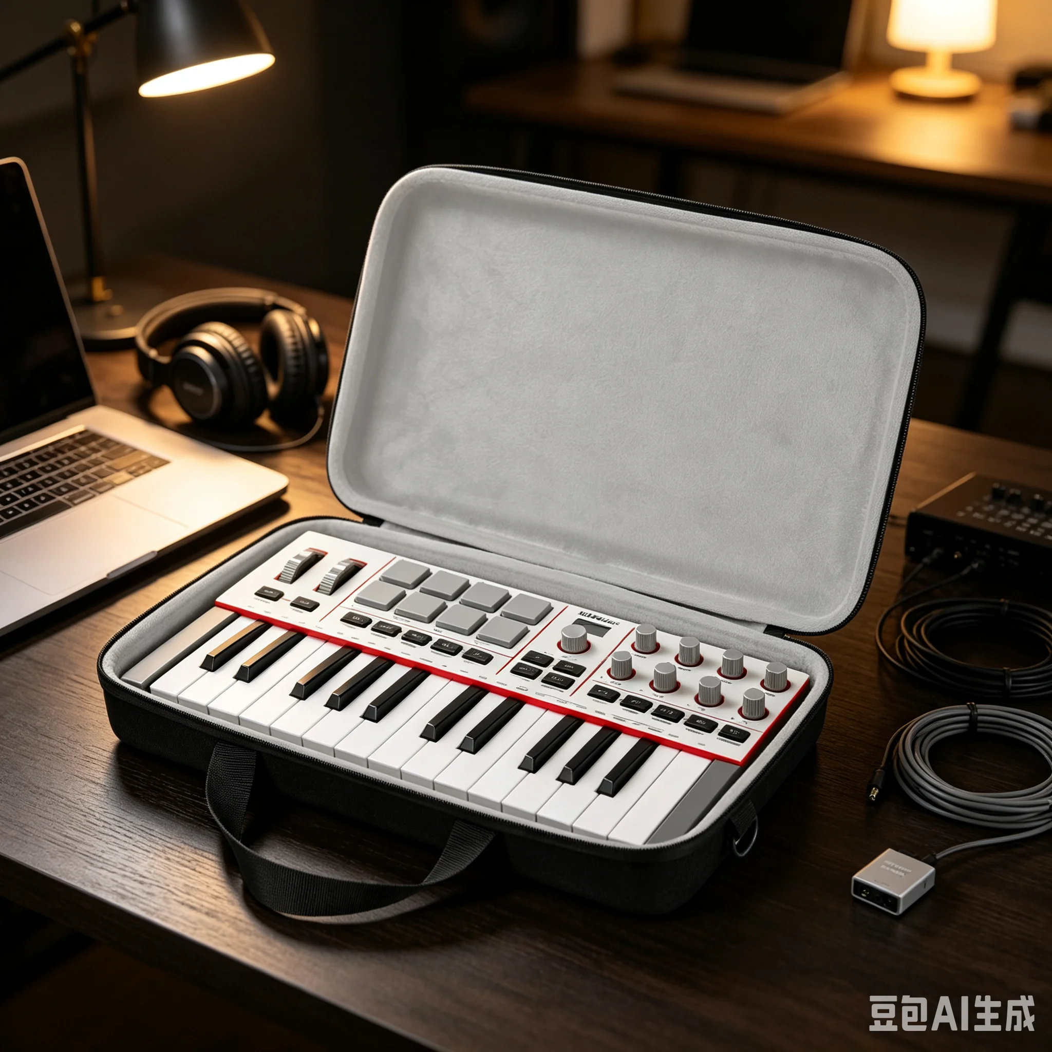 for Akai Professional MPK Mini IV Protective Carrying Cases For USB-C Keyboard Travel Friendly Storage Bag With Handle & Strap