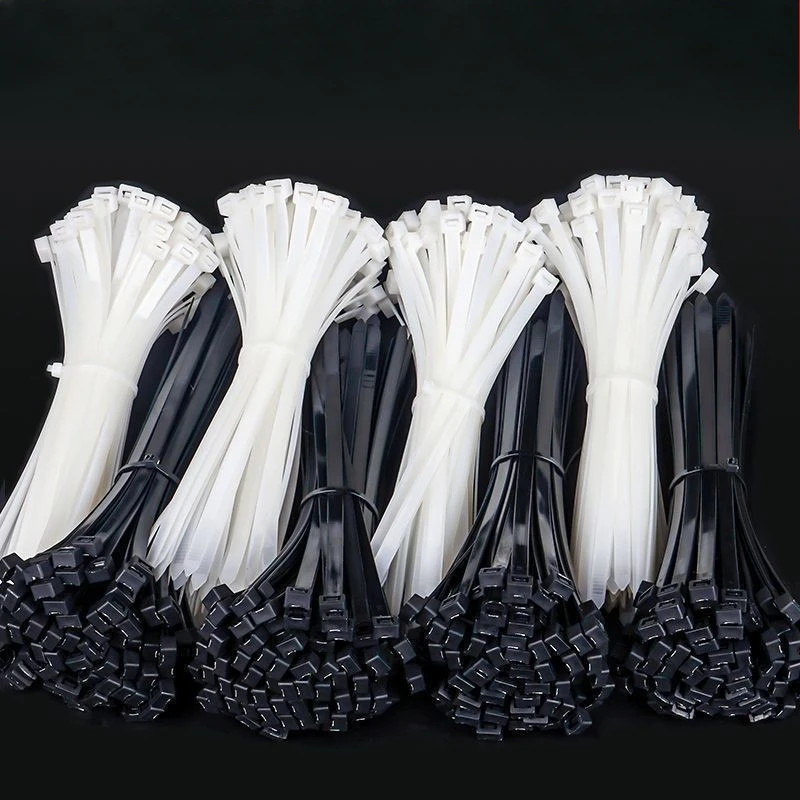 1kg Self-locking Plastic Nylon Tie  White Black Cable Ties Fastening Ring Multiple Sizes Tie Zip Wraps Strap Nylon Cable Tie Set