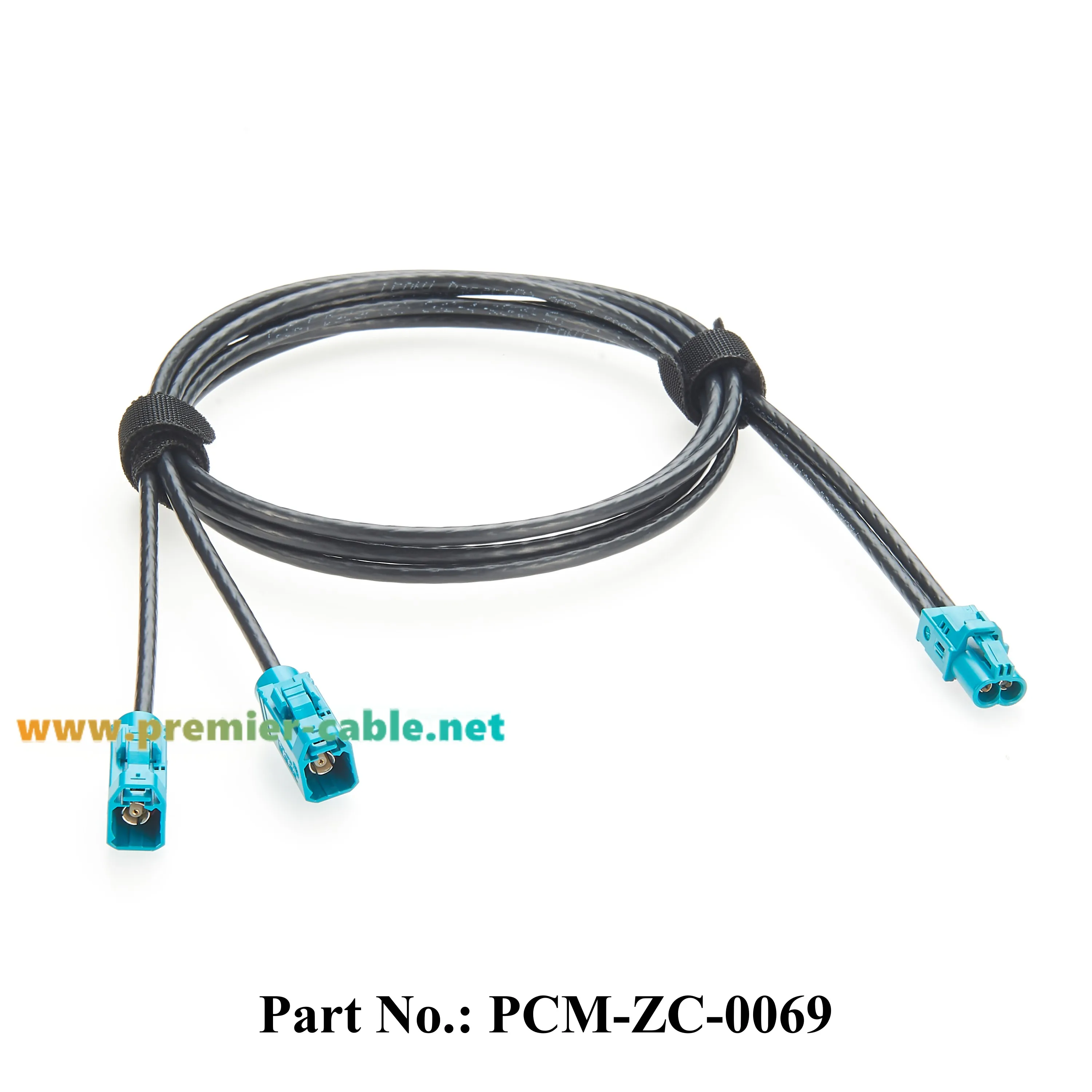 2-in-1 Dual-Core Mini-FAKRA-Z-Buchse auf 2 FAKRA-Z-Buchsen HF-Koaxialkabel-Baugruppen Rosenberger AMK12B-1M4Z5-Z & 59Z113-000-Z – Detail 4