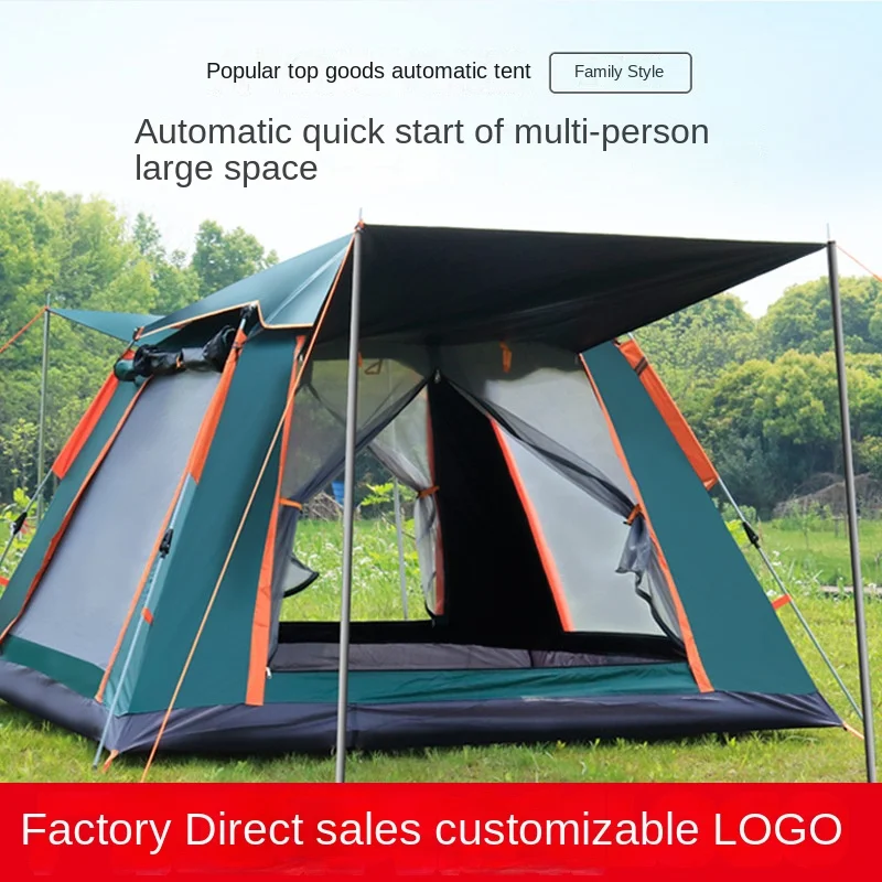 

Tent outdoor automatic 3-4 people beach quick opening folding camping double rain proof tent factory wholesale.