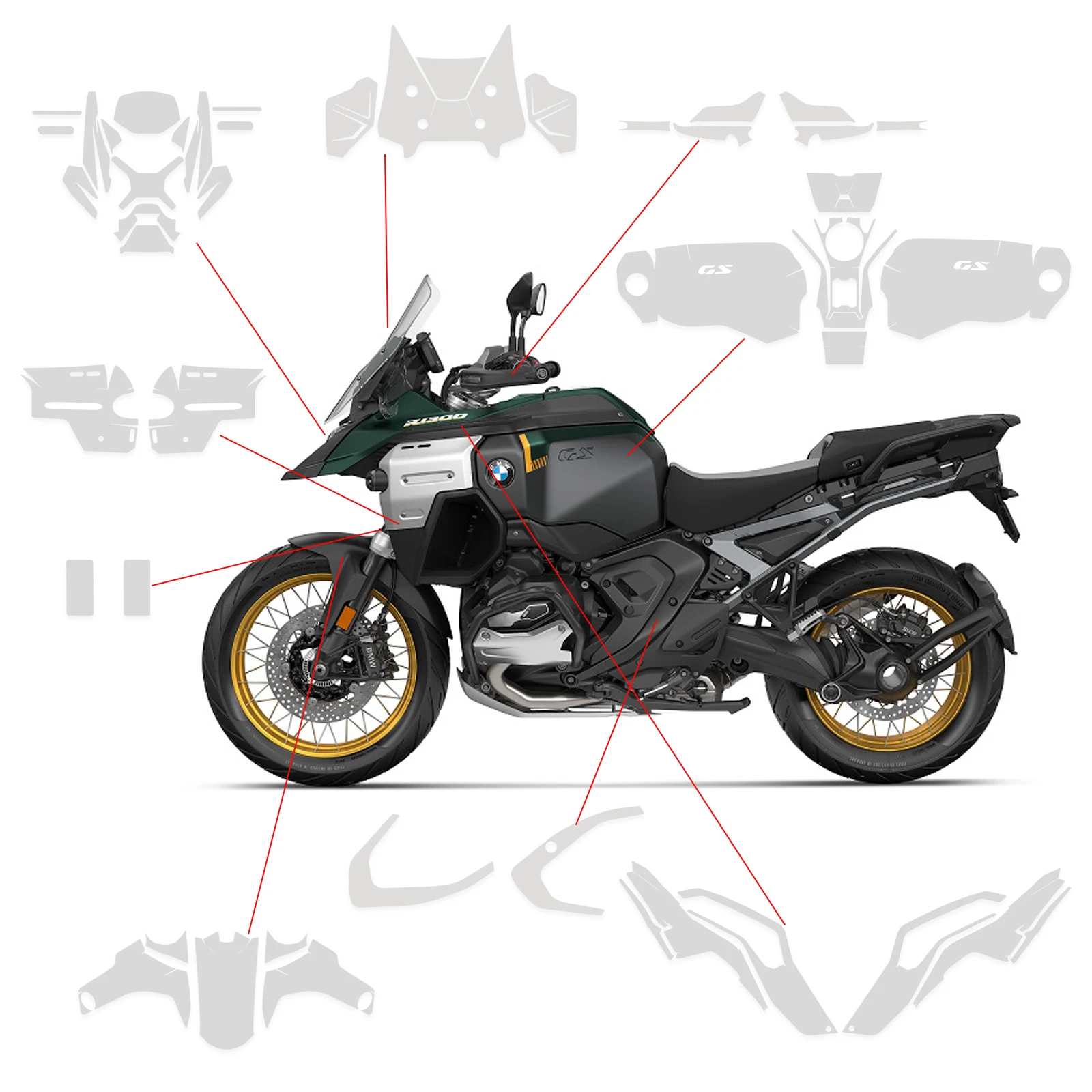 New 2025 R1300GS Adventure PPF Motorcycle For BMW R 1300 GS ADV Complete Paint Protection Film Real Material TPU Anti-scratch