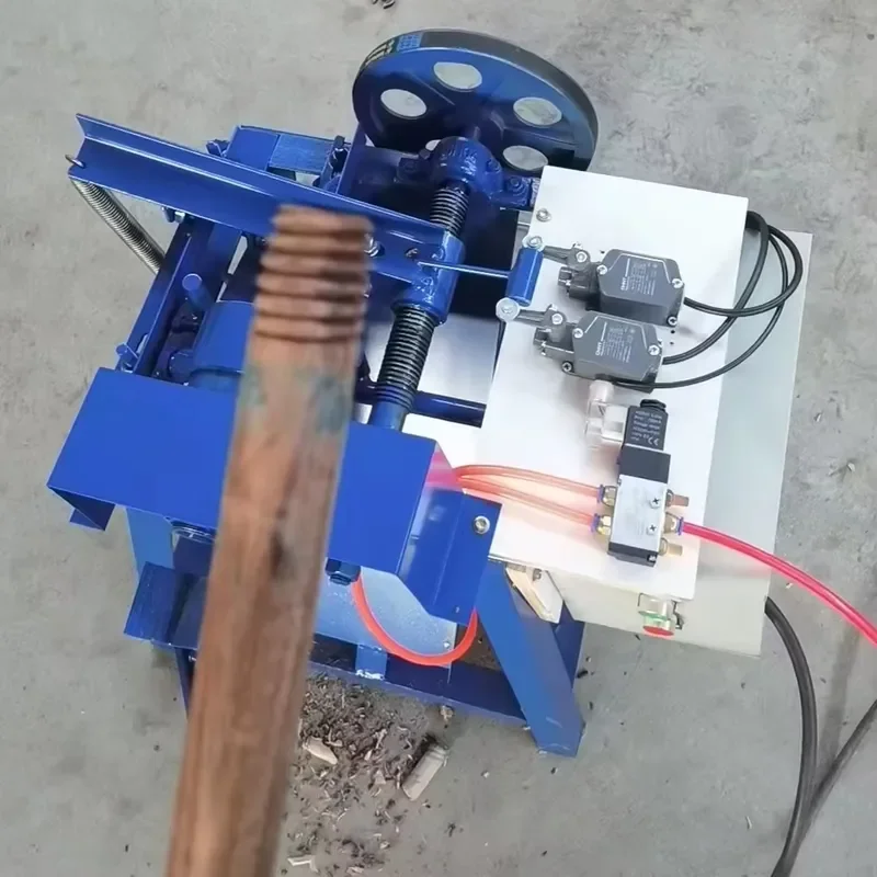 CE Certification Best-selling Wooden Rod Screw Thread Machine Mop Rod Wood Threading Rolling Machine on Sale