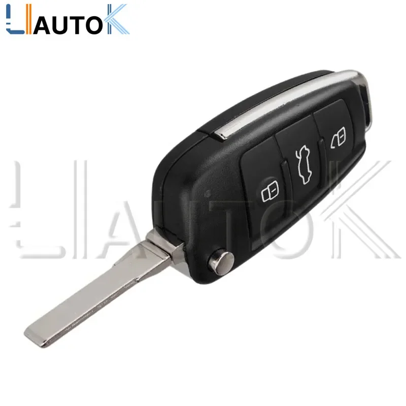 Folding Car Key Case For Audi Q7 B7 Q3 A3 TT A2 A8 A6 A6L A4 S5 C5 C6 B6 Replacement Remote Car Key Shell Flip Key 3 Buttons view 2