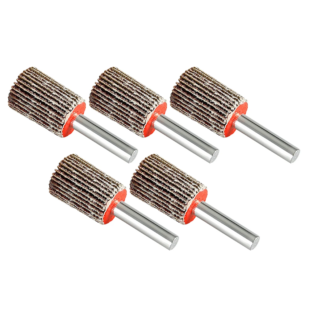Easily Integrate This Set of Five Abrasive Sanding Disc Flap Wheels into Your Tool Setup With Their Standard Size of 15mm