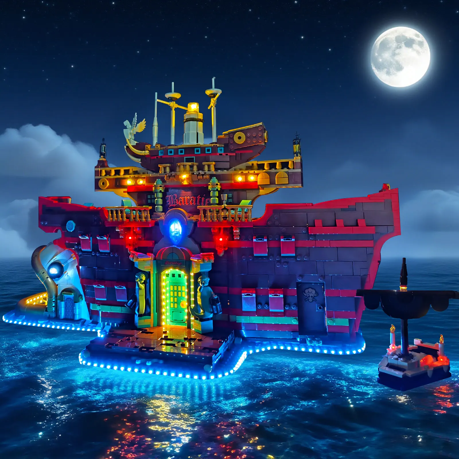 

Комплект светодиодного освещения LYBMTWF, совместимый с плавающим строительным набором для ресторана Lego 75640. (не включает модели кирпичей)