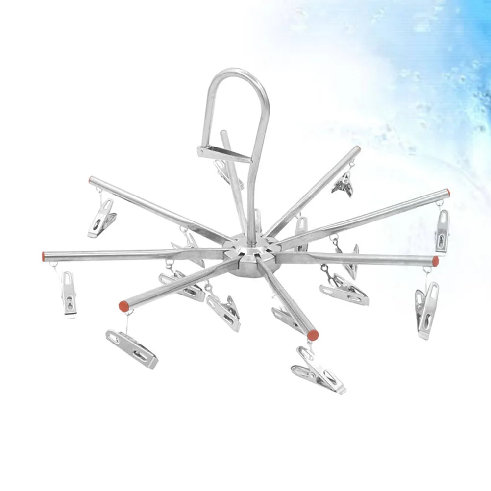 

16Pcs Foldable Stainless Steel Clothes Hanger Anti-Skid Hook Drying Rack for Socks Towel Diaper Towel Hanger Clothes Racks