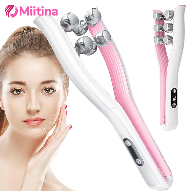 

6 Head Roller Facial Beauty Device Facial Massager Y Facial Lift Massager Chin Lifter Home Electric Beauty Device Skin Care Tool