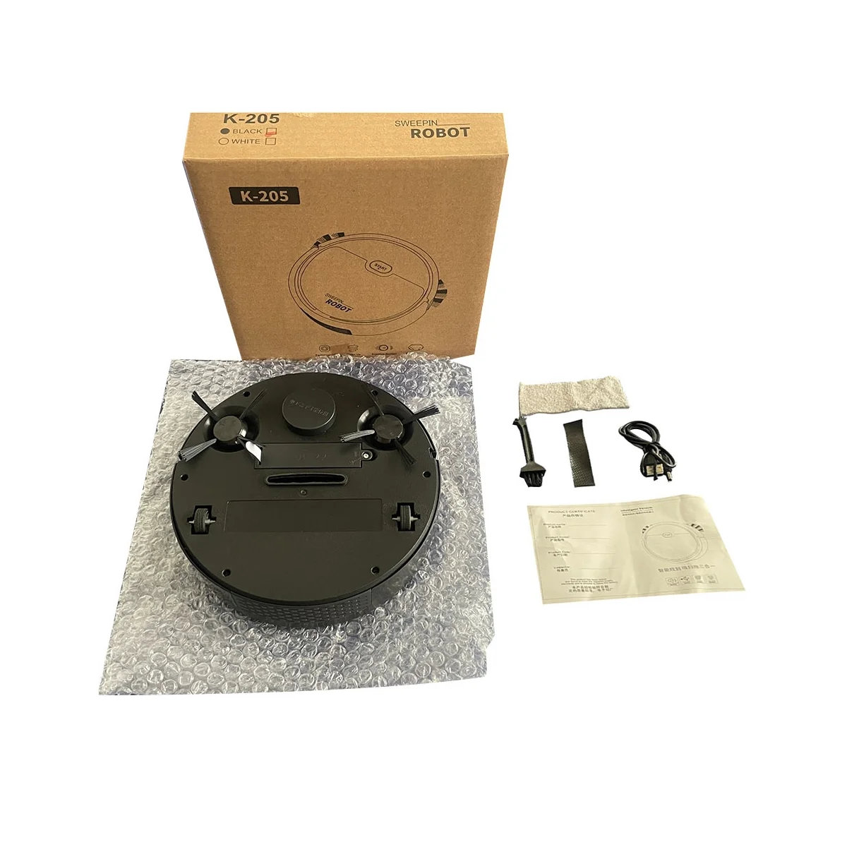 Robô de varredura multi-função inteligente, vácuo, esfregando, tudo-em-um, preto, USB, 3-in-1