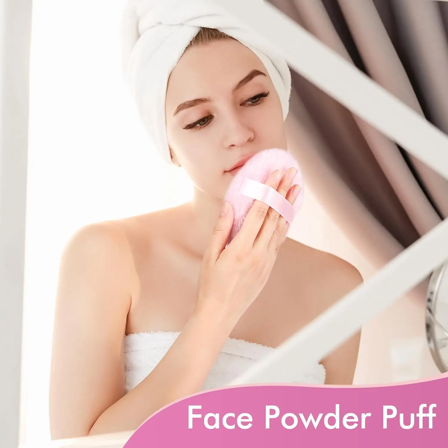 1pc Oversize Powder Puff, Ody Powder Applicator for Women, Reusable Face and Body Makeup Puff, Dust-Resistant Cosmetic Puff