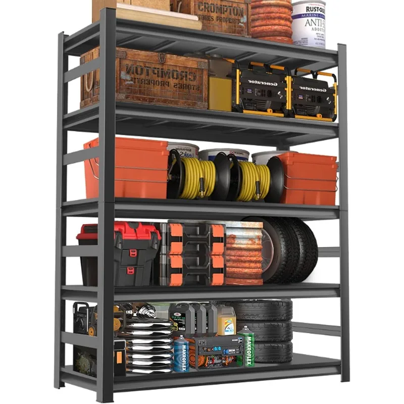 

Garage Shelving Units and Storage, Standing Heavy Duty Metal Shelves, Adjustable 3000lbs Garage Storage Shelves,Sturdy