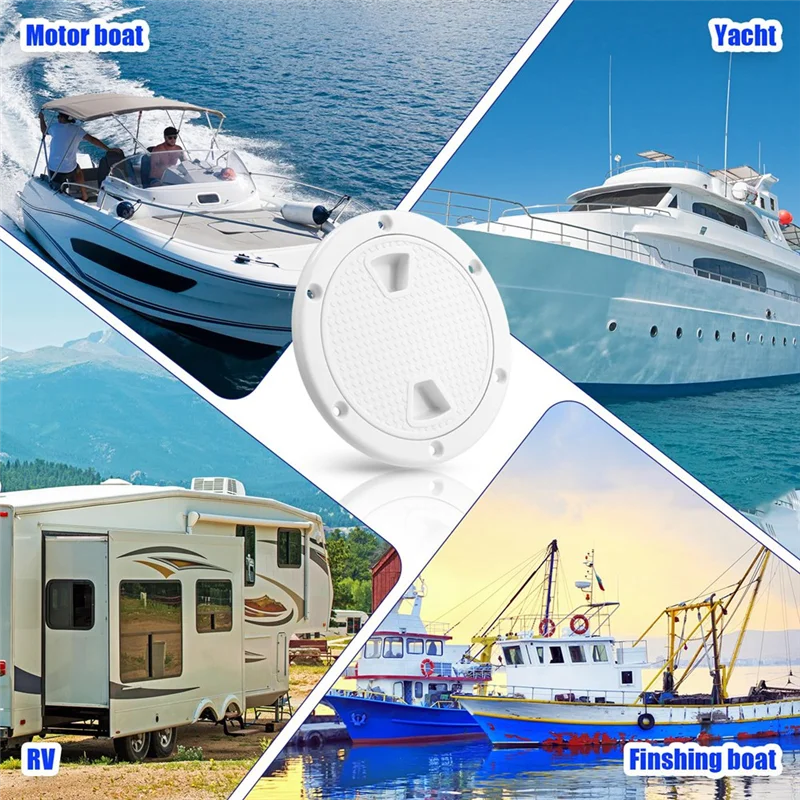 

3 упаковки, люк для лодки, белый круглый нескользящий инспекционный люк, съемная крышка люка для лодки, 4 дюйма с винтами, детали лодки
