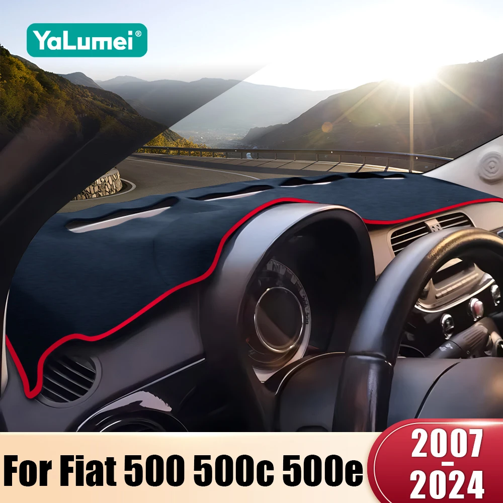 For Fiat 500 500c 500e 2007-2010 2011 2012 2013 2014 2015 2016 2017 2018 2019 2020 2021 2022 2023 2024 Car Dashboard Cover Mat