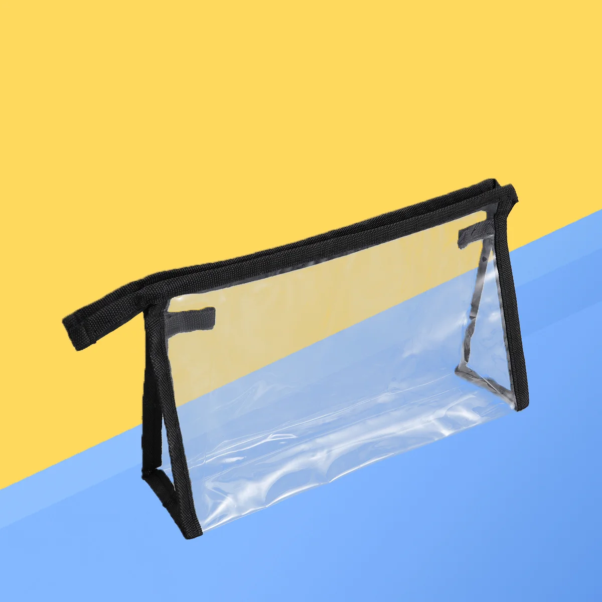 

Women Transparent Travel Bag Black Portable Small Toiletries Organizer Clear Makeup Case Lightweight for Camping