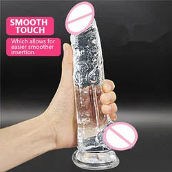 New Realistic Dildos Erotic Jelly Dildo With Super Strong Suction Cup Sex Toys for Woman Men Artificial Penis G-spot Simulation