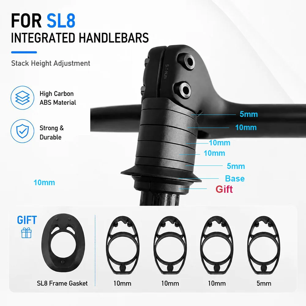 SL8 Road Bike Headset Spacer Washers for Integrated Handlebar High Carbon Plastic Bicycle Stem Accessories