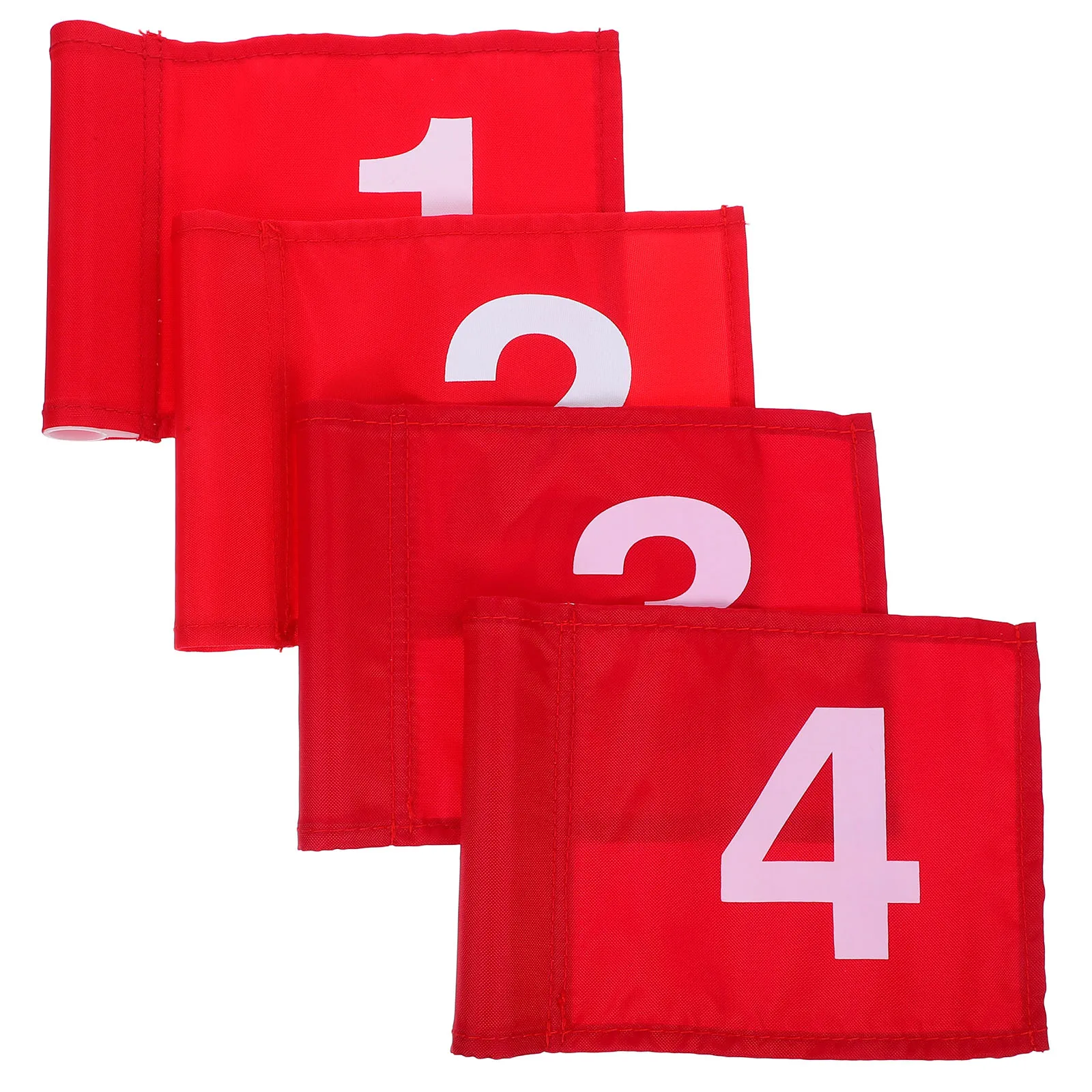

4 Pcs Golf Flags Red Numbered 1 2 3 4 for Putting Green Training Course Supplies Wear Resistant Portable Outdoor Target Practice