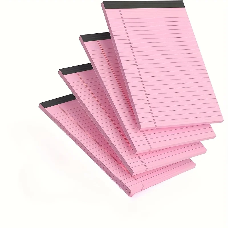 4pcs Minimalist Lined Notepad for Office & School, Durable Paper, Easy Tear-Off Design, Perfect for Notes, and Creative Writing