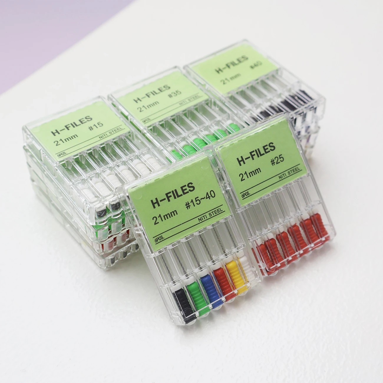 TJDent 6 قطعة/صندوق استخدام ملفات H اليد للأسنان 25 مللي متر # 15-40 مادة NiTi أدوات أدوات مختبر طب الأسنان لملف قناة الجذر اللبية #2